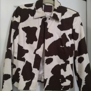 Women's Coach Cow Print Jacket Size Petite